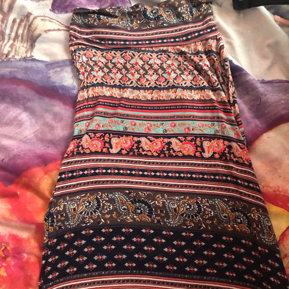 Macy’s Orange Patterned Maxi Skirt